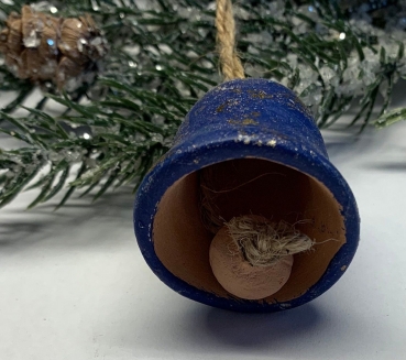 Glocke aus Keramik, blau gold gesprenkelt